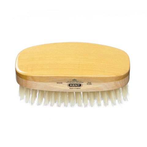 Kent Mens Finest Satinwood Pure Soft White Bristle Rectangular Brush (MS23D)