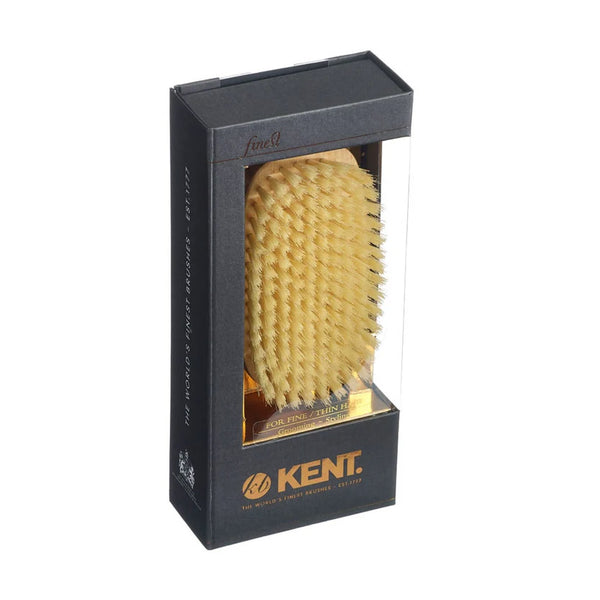 Kent Mens Finest Satinwood Pure Soft White Bristle Rectangular Brush