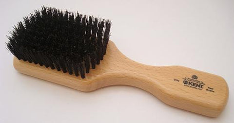 Kent Mens Finest Beechwood Pure Black Bristle Rectangular Club Brush (OG2)